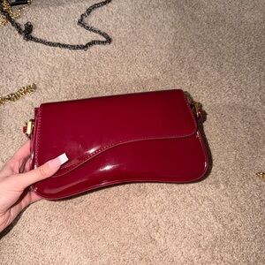 Fashion Nova Glossy Red Clutch